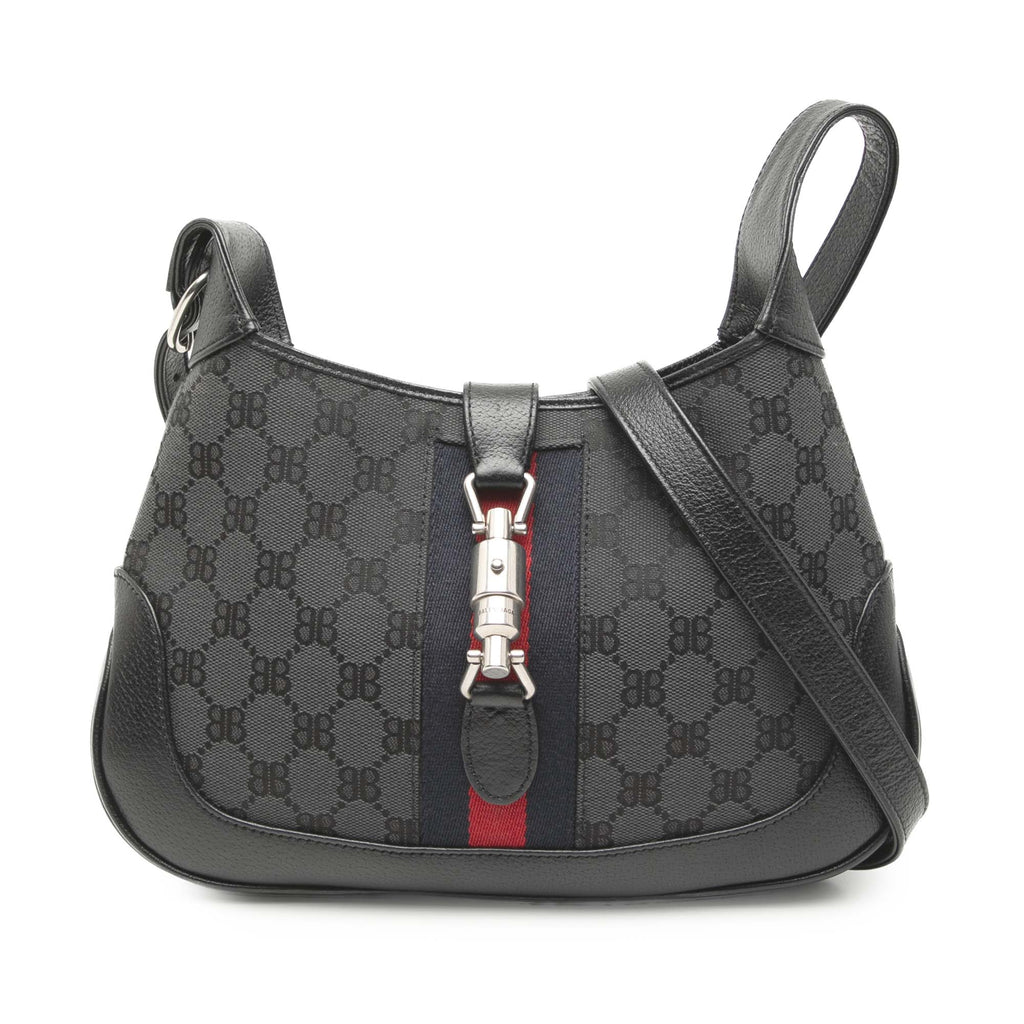 Sac Balenciaga Gucci The Hacker Project Small BB Toile Web Jackie 1961 Bandoulière - Noir