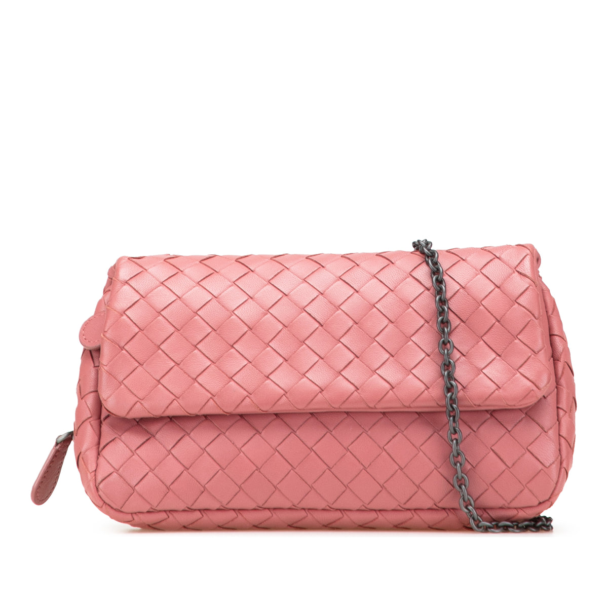 Sac Bottega Veneta Mini Nappa Intrecciato Expandable Chaîne Bandoulière - Rose