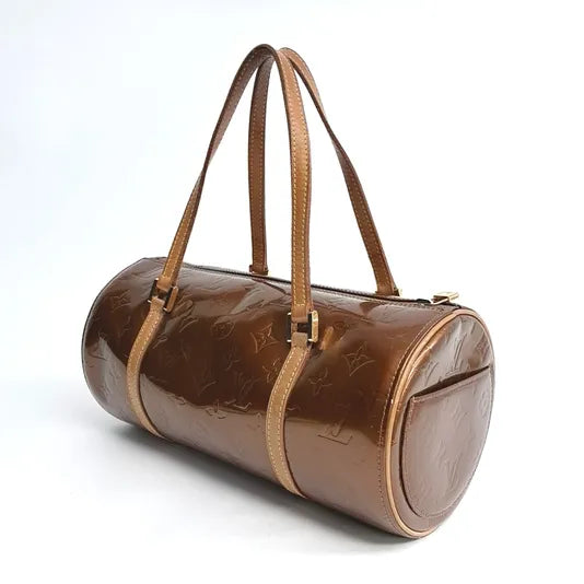 Sac à main Bedford en toile vernis marron