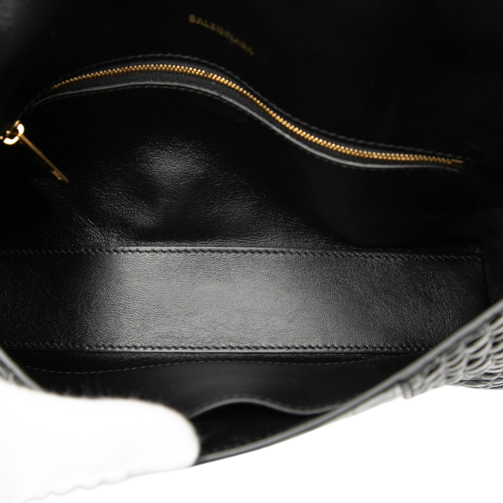 Sac Balenciaga Croc Embossed Cuir Downtown Bandoulière XS – photo 4