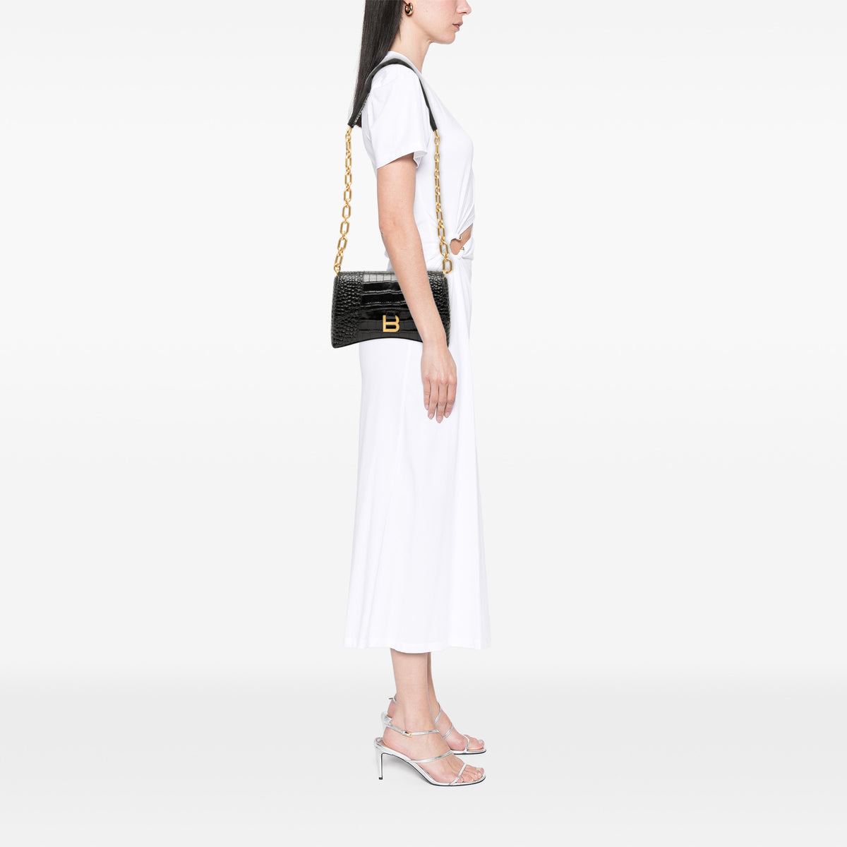 Sac Balenciaga Croc Embossed Cuir Downtown Bandoulière XS – photo 7