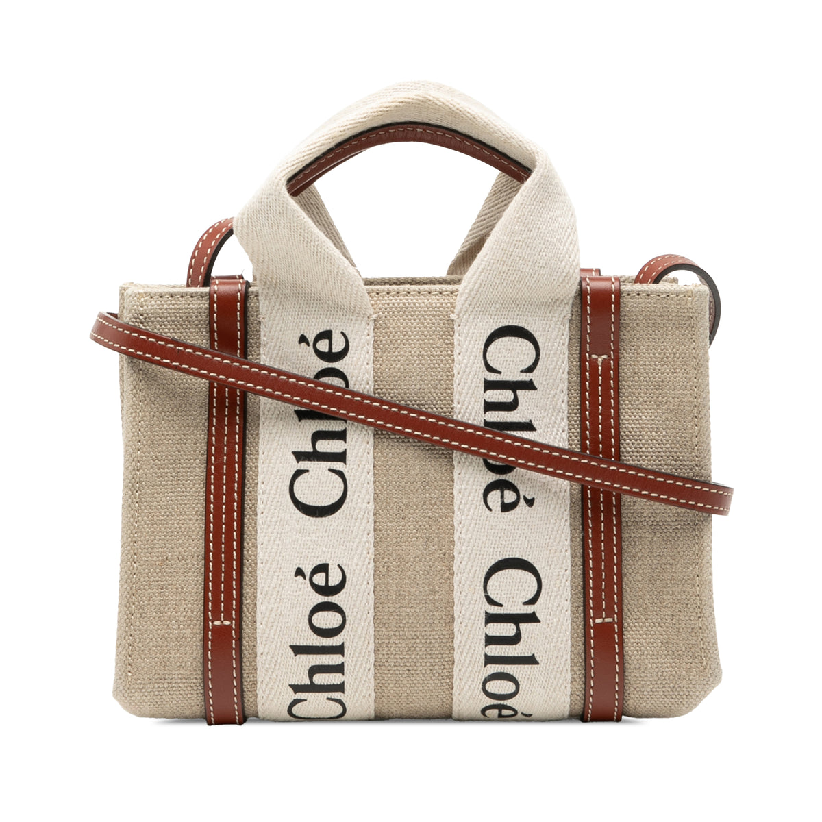 Sac Chloé Mini Toile Woody Sac à main - Marron