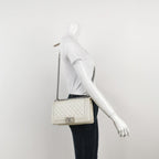 Boy Medium Tasche aus weißem Leder