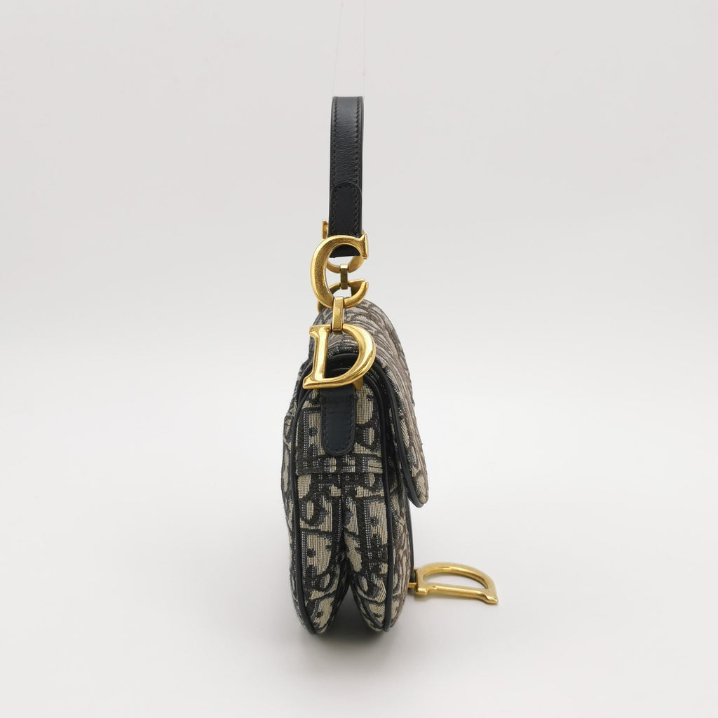 Borsa Oblique Saddle in tela nera