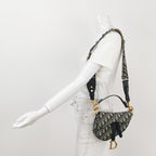 Borsa Oblique Saddle in tela nera