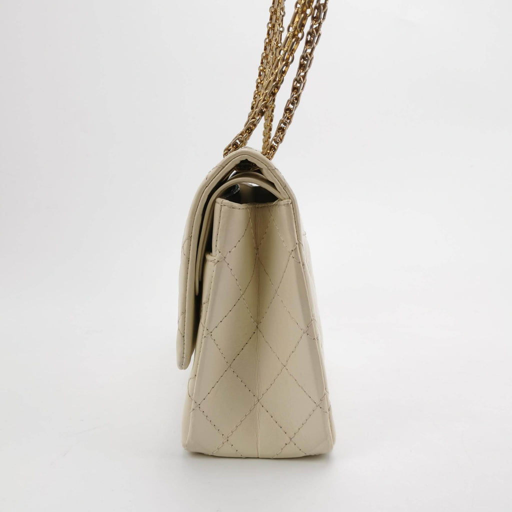 Borsa 2.55 Media in pelle bianca