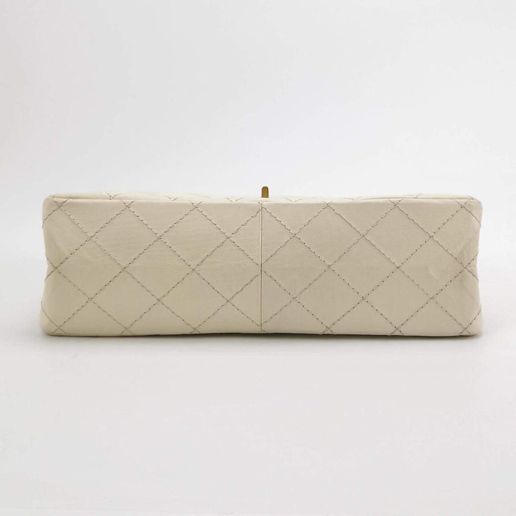 Borsa 2.55 Media in pelle bianca