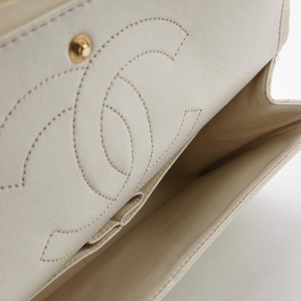 Borsa 2.55 Media in pelle bianca
