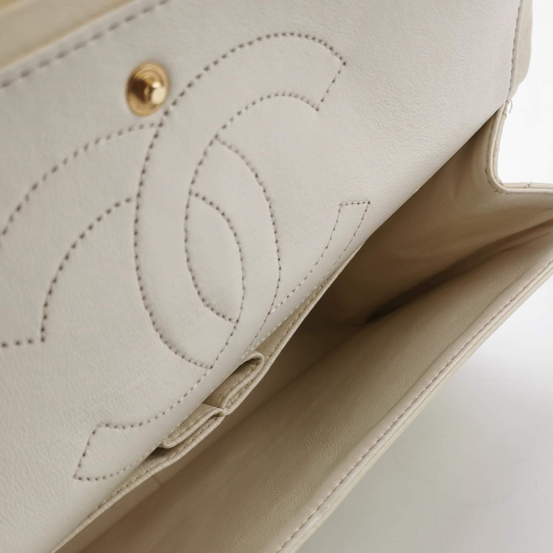 Borsa 2.55 Media in pelle bianca