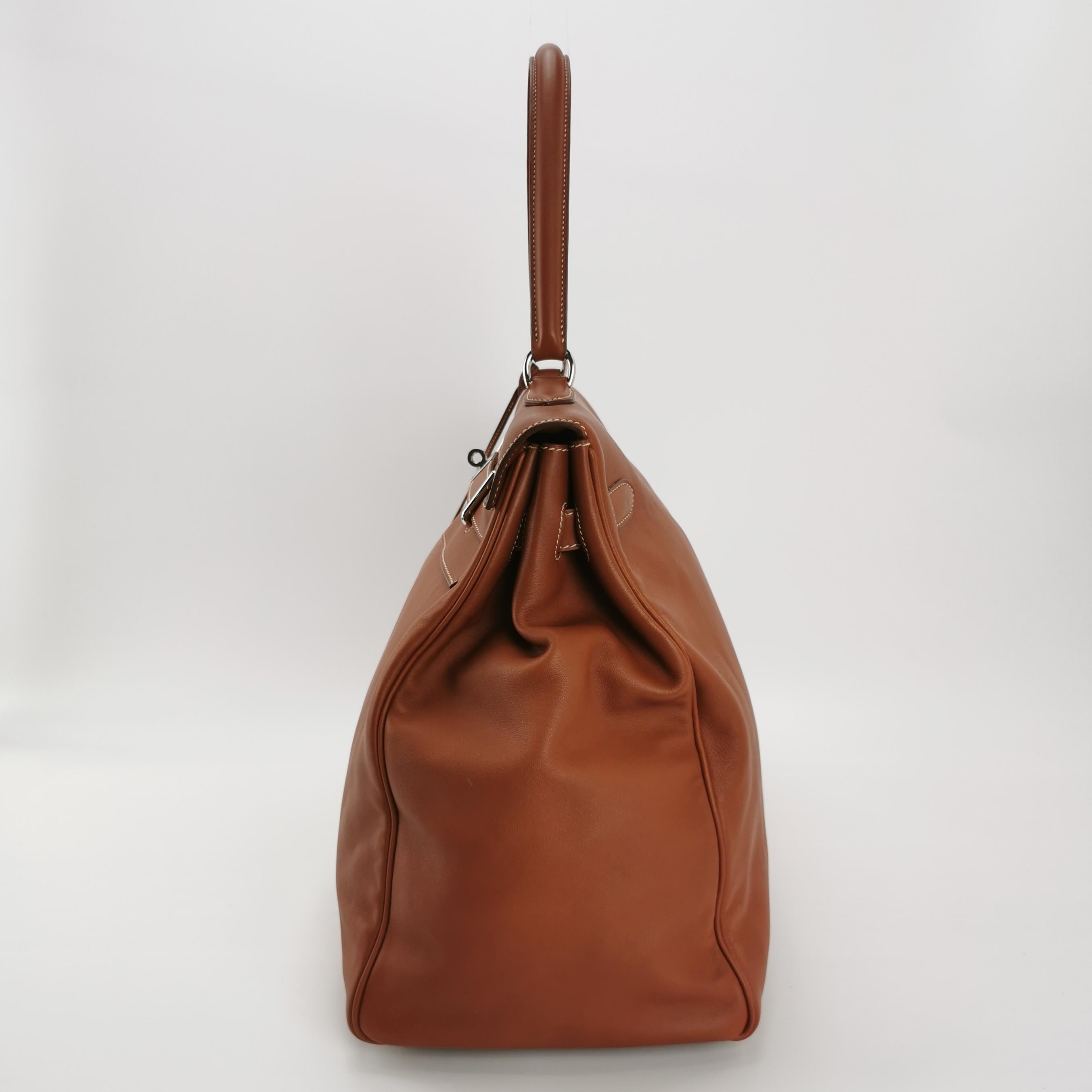 Kelly 50 Tasche aus braunem Leder