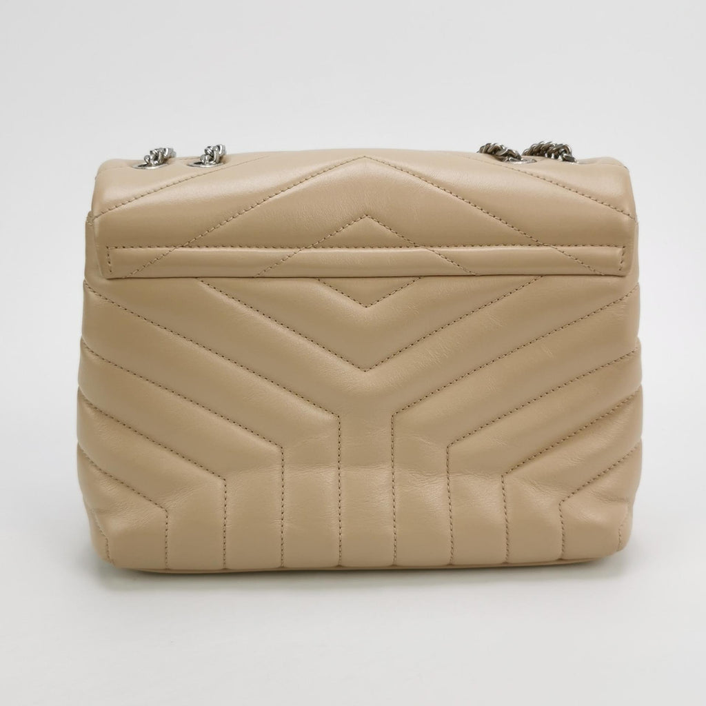 Sac Loulou Small en cuir beige
