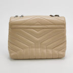 Sac Loulou Small en cuir beige