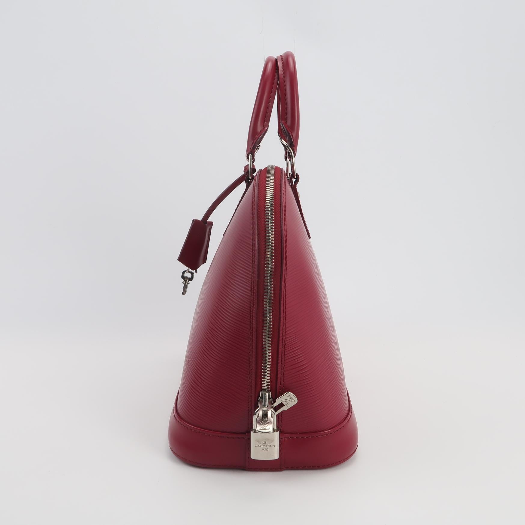 Borsa vintage Alma PM in pelle Epi bordeaux