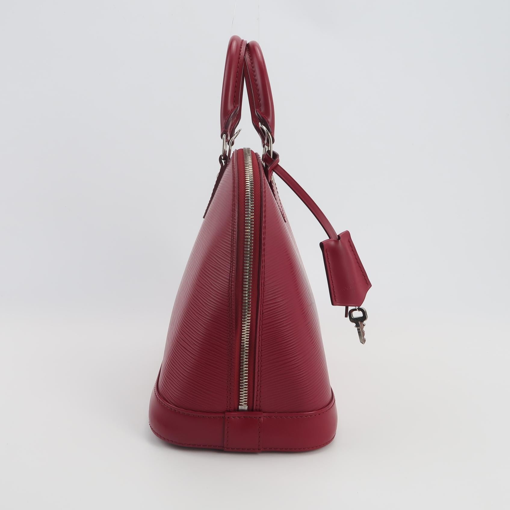 Borsa vintage Alma PM in pelle Epi bordeaux