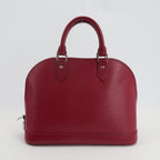 Sac Alma PM vintage en cuir épi bordeaux