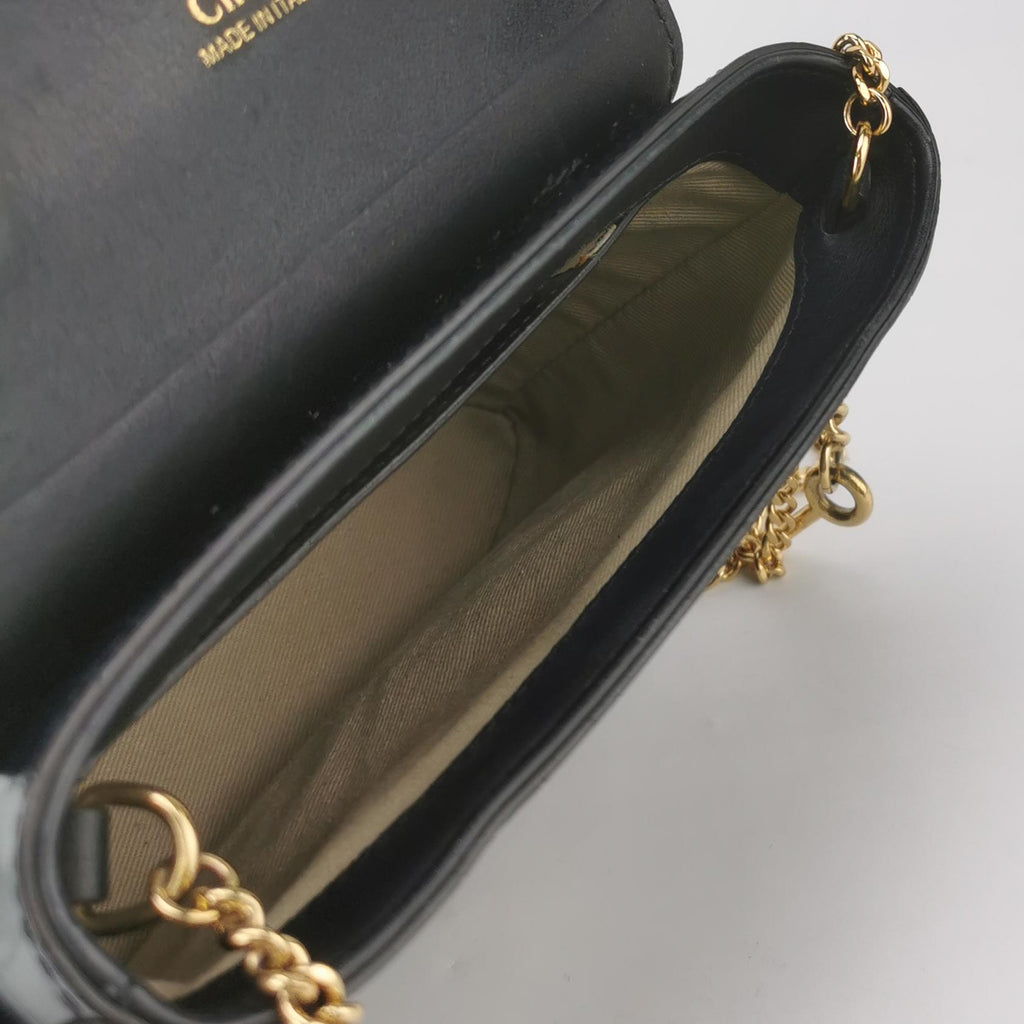 Borsa Abbey Rock Chain in pelle nera