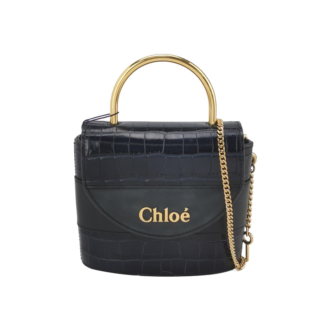 Borsa Abbey Rock Chain in pelle nera
