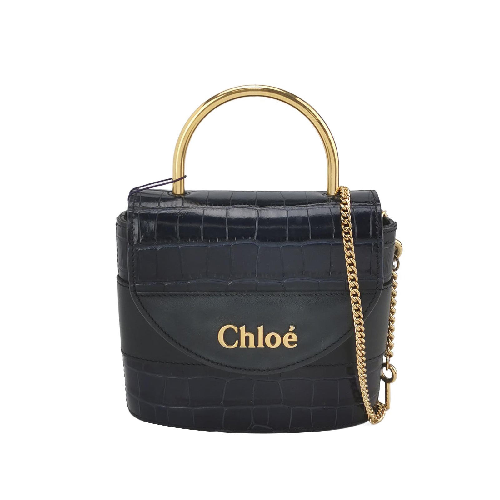 Sac Abbey Rock Chain en cuir noir