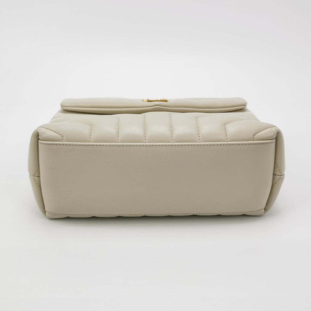 Sac Loulou Small en cuir beige clair