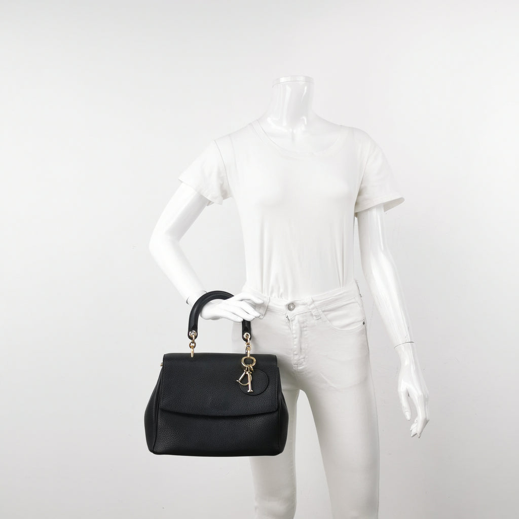 Sac Be Dior en cuir noir