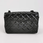 Borsa Timeless / Classica Maxi Jumbo in pelle verniciata nera