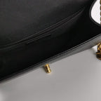 Borsa Boy Media in caviar nero in pelle