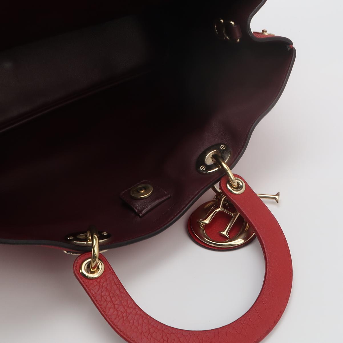 Sac Diorissimo en cuir rouge