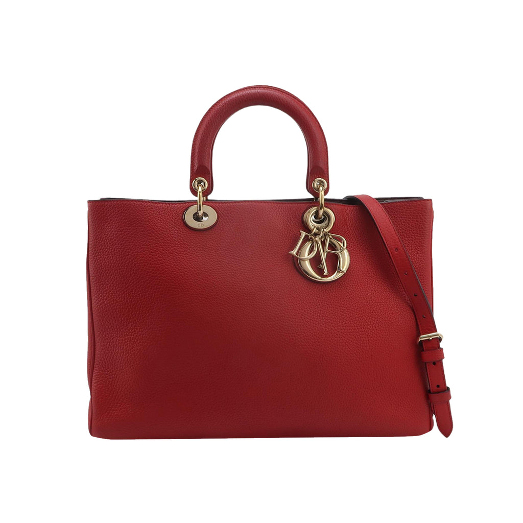 Sac Diorissimo en cuir rouge