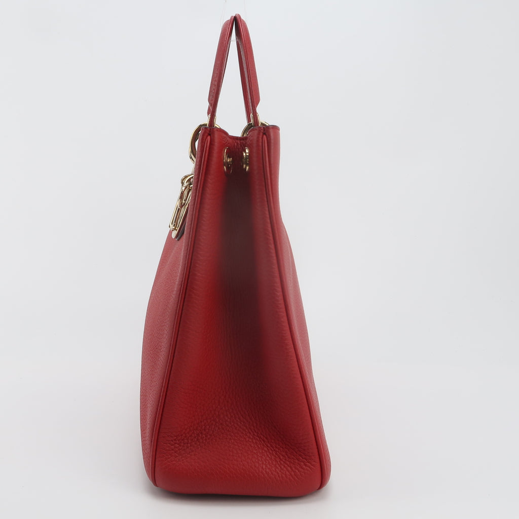 Sac Diorissimo en cuir rouge