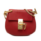 Sac Chloé Nano Grained Cuir d’agneau Drew Bandoulière - Rouge
