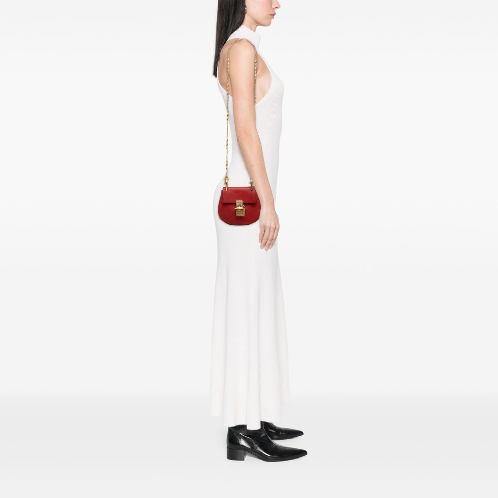 Sac Chloé Nano Grained Cuir d’agneau Drew Bandoulière – photo 7