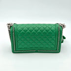 Sac à main en cuir Boy Vert