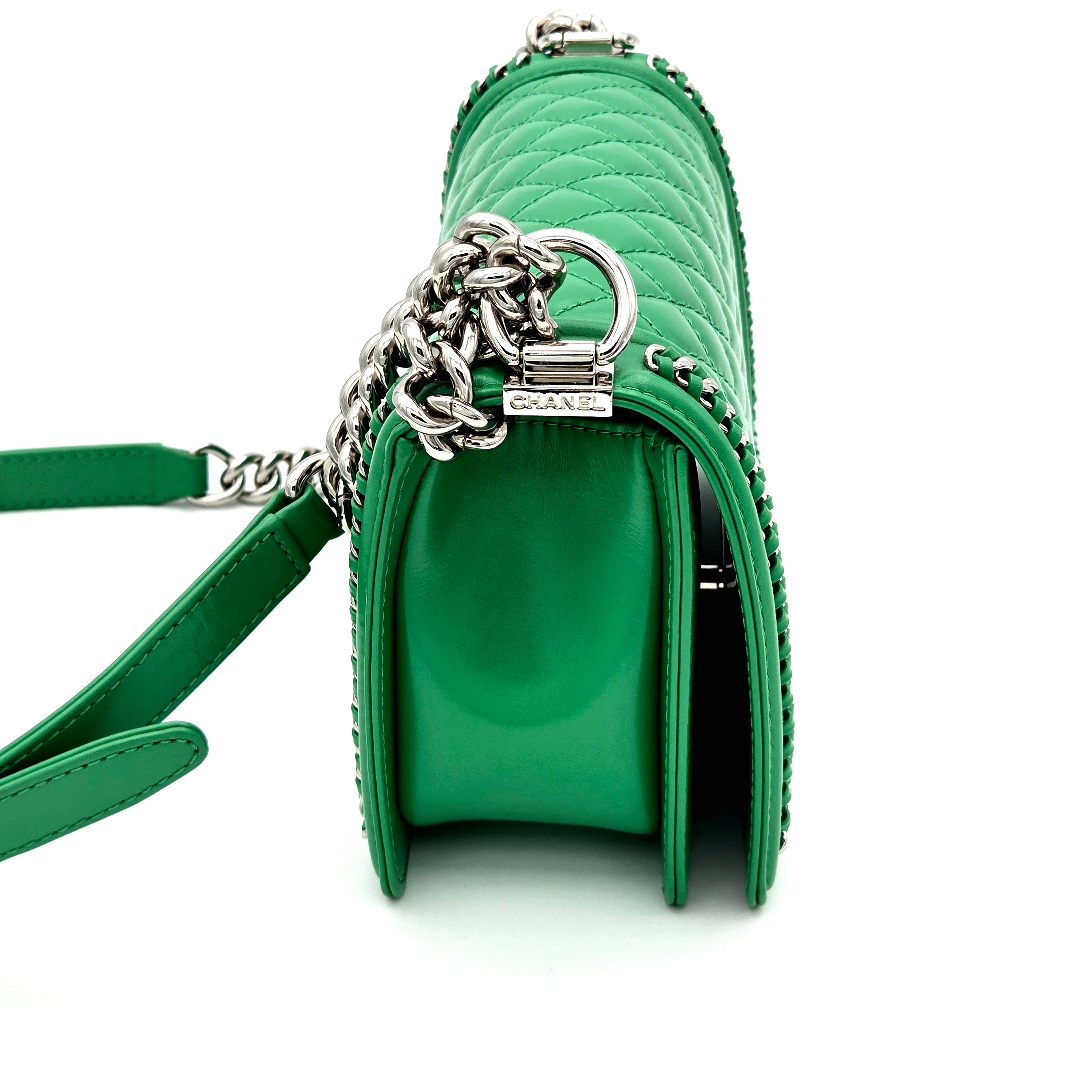 Sac à main en cuir Boy Vert