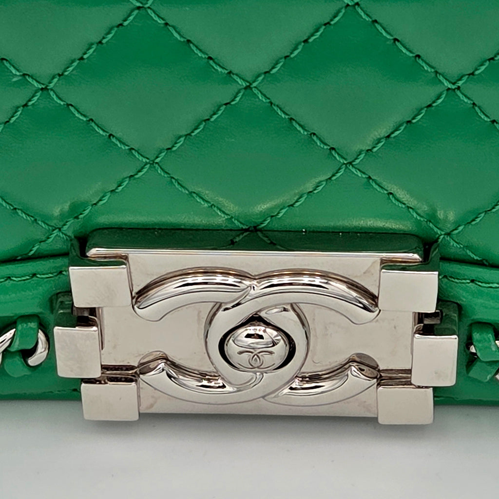 Sac à main en cuir Boy Vert