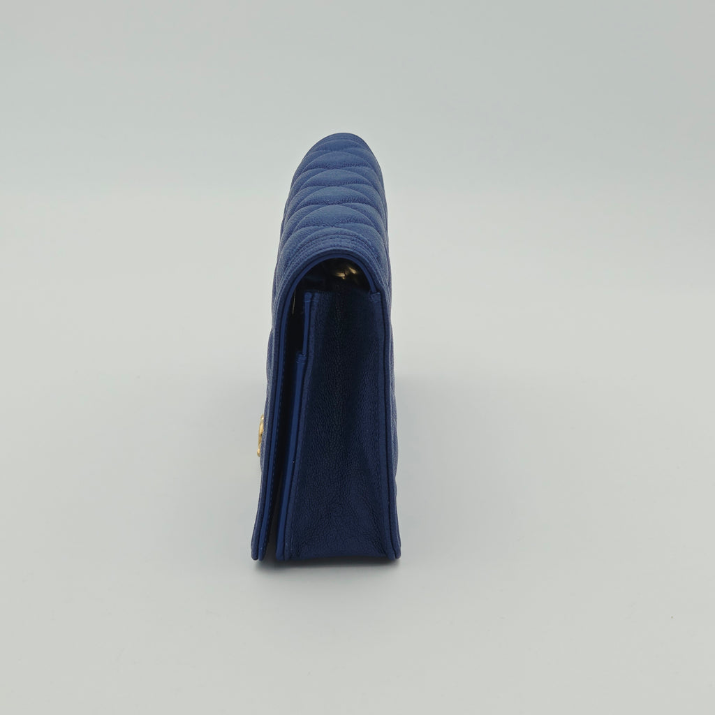 Sac Boy WOC en cuir Caviar Bleu