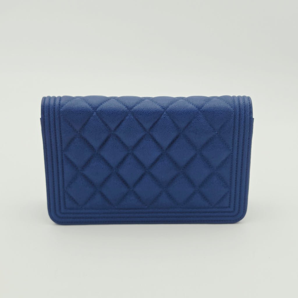 Sac Boy WOC en cuir Caviar Bleu