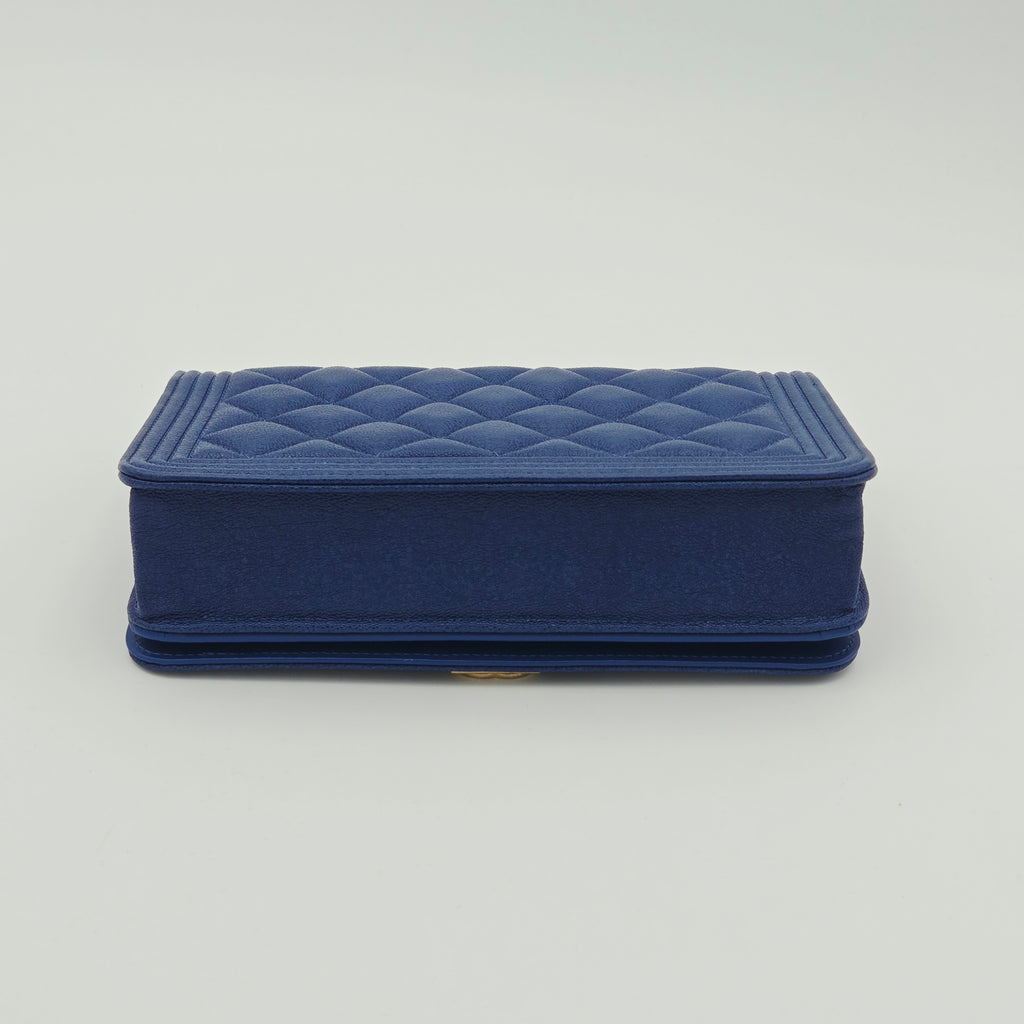 Sac Boy WOC en cuir Caviar Bleu