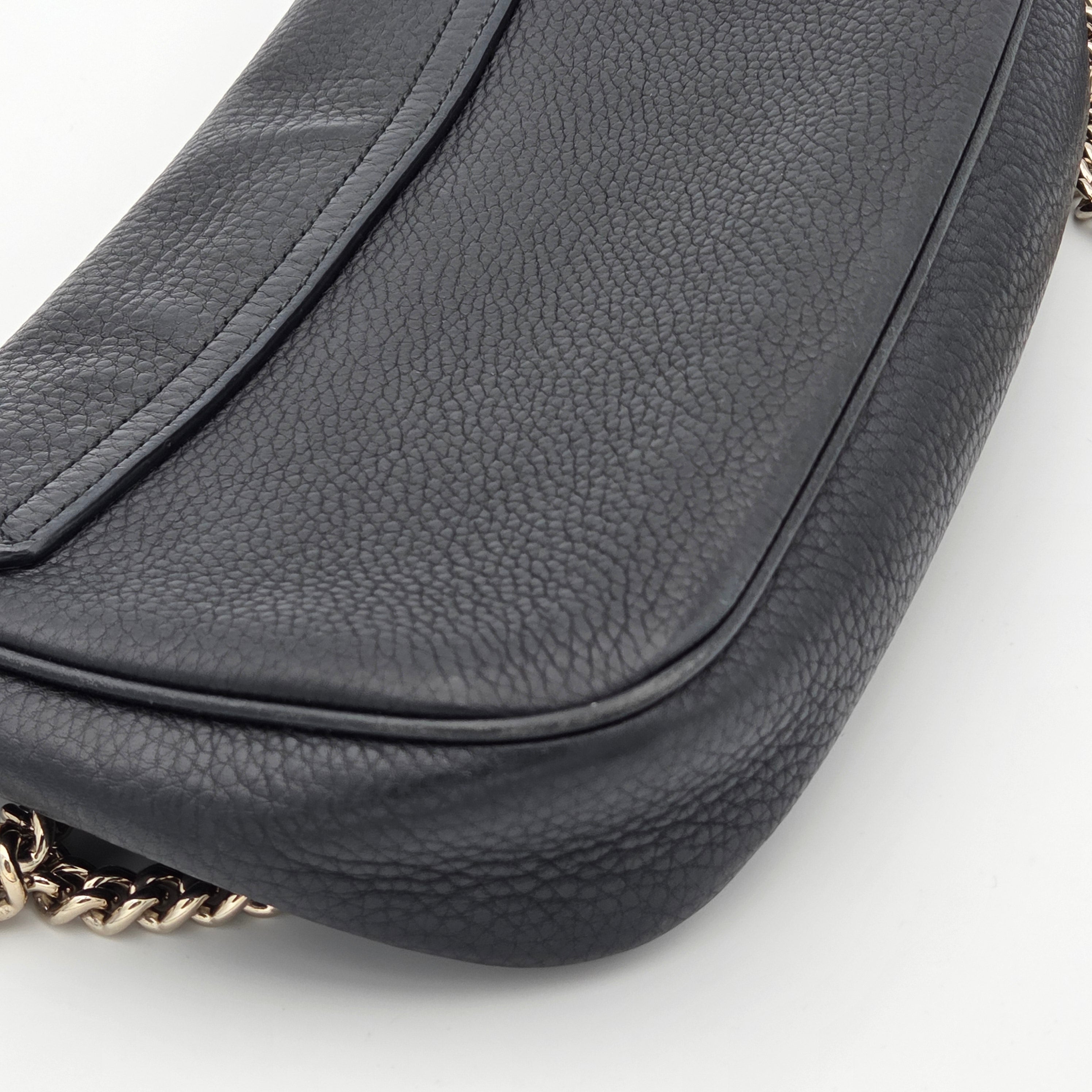 Sac à main en cuir noir Soho Long Flap