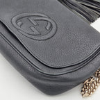 Sac à main en cuir noir Soho Long Flap