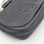 Sac à main en cuir noir Soho Long Flap