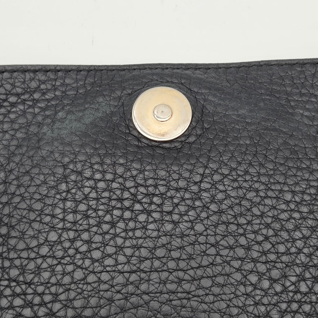 Sac à main en cuir noir Soho Long Flap