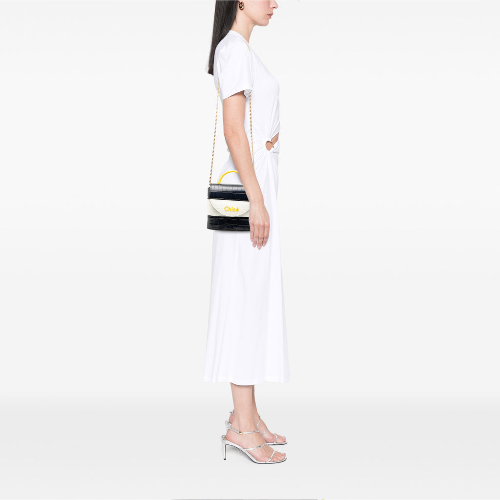 Sac Chloé Tricolor Croc Embossed Cuir Aby Lock Sac à main – photo 7