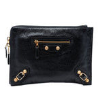 Sac Balenciaga Cuir d’agneau Motocross Giant 12 Zip Around Flat Pochette - Noir