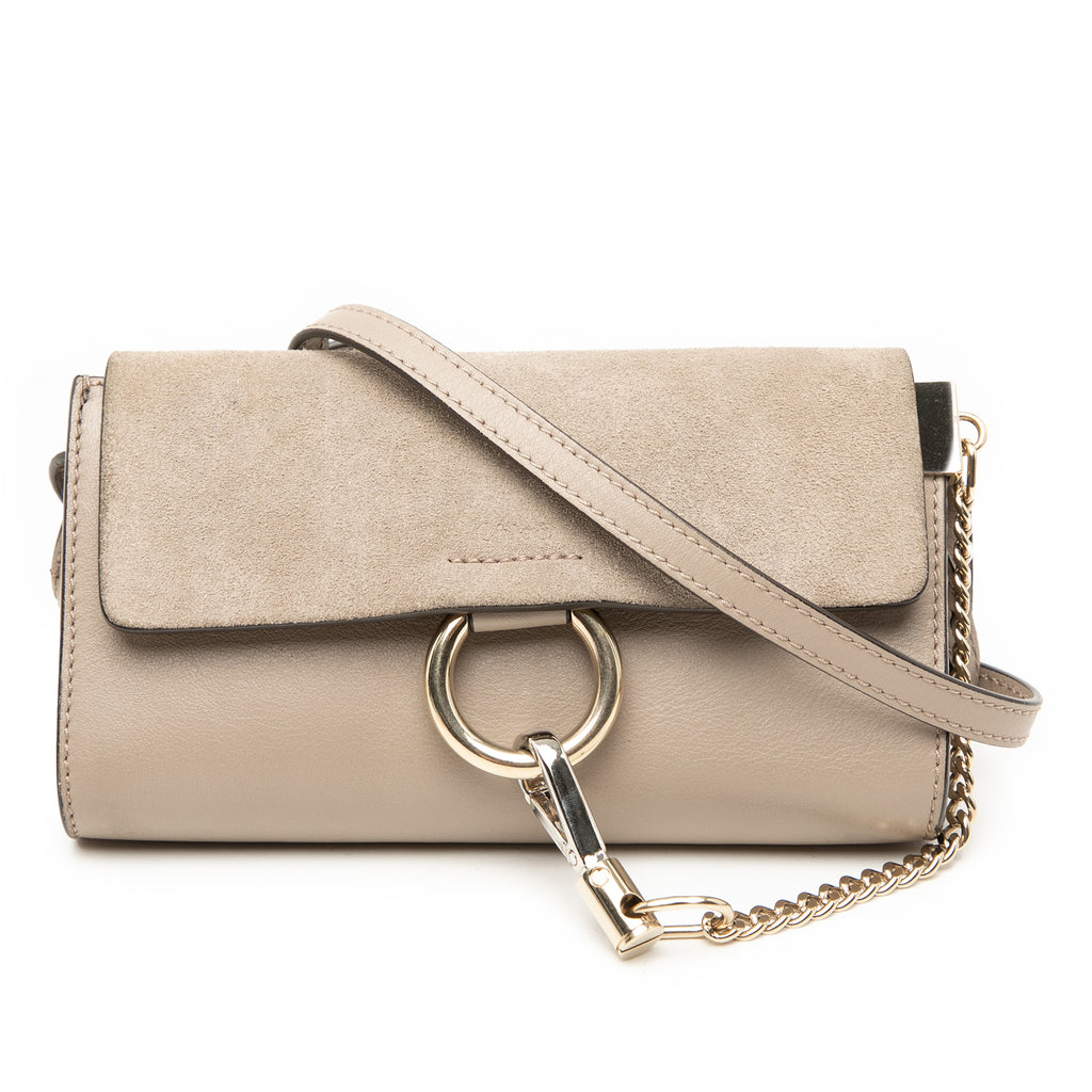 Sac Chloé Mini Cuir de veau and Daim Faye Chaîne Bandoulière - Marron