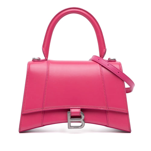 Bag Balenciaga Small Shiny Box Calfskin Hourglass Handbag - Pink