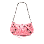 Sac Balenciaga Mini Embossed Cuir Motocross Le Cagole - Rose