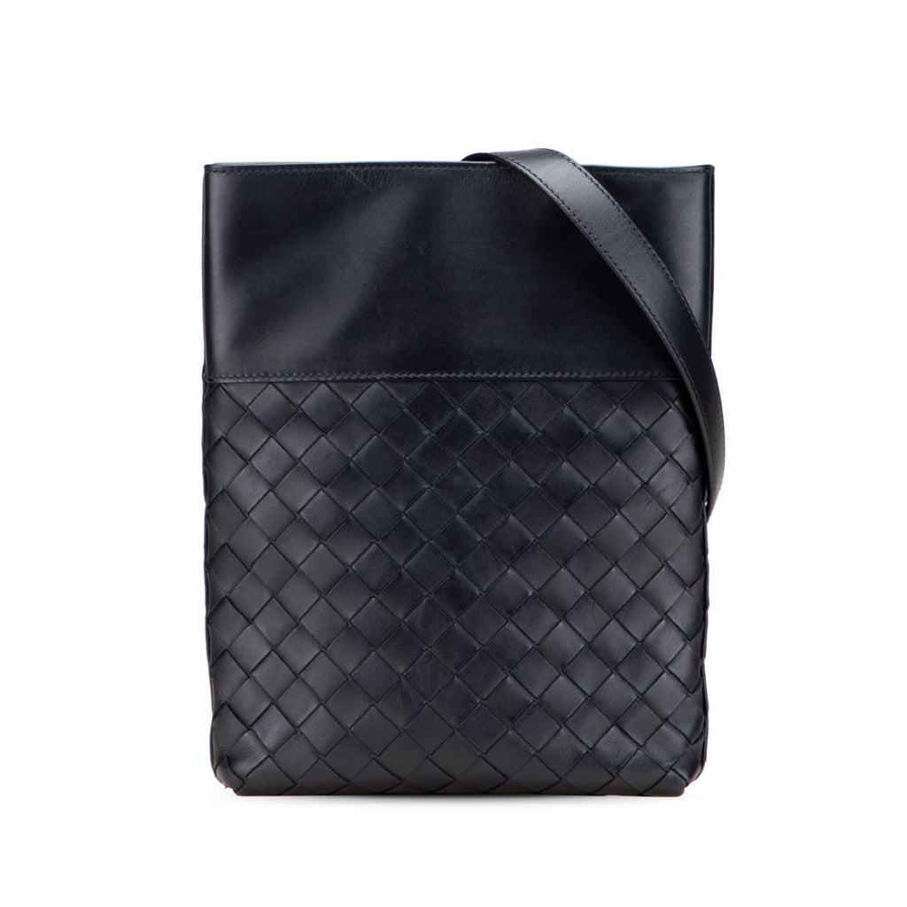 Sac Bottega Veneta Nappa Intrecciato Messenger Bag - Noir