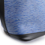 Sac Seau Petit Noé Vintage en cuir épi bleu