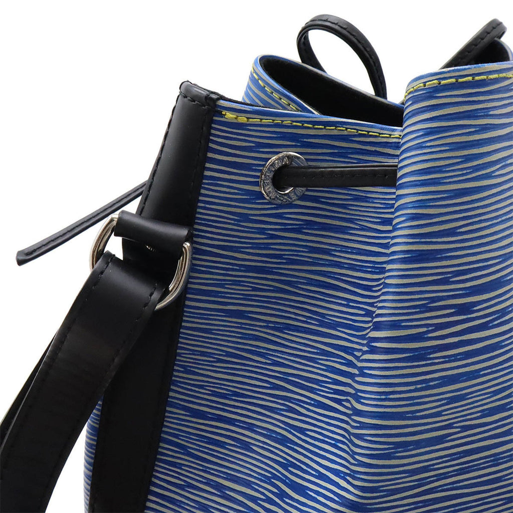 Sac Seau Petit Noé Vintage en cuir épi bleu