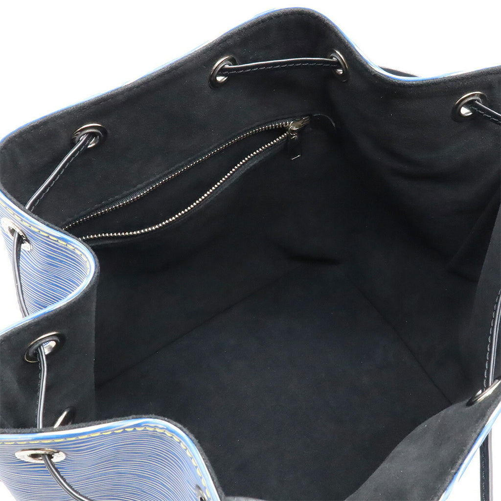 Sac Seau Petit Noé Vintage en cuir épi bleu